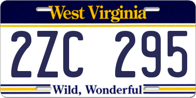 WV license plate 2ZC295
