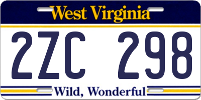 WV license plate 2ZC298
