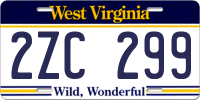 WV license plate 2ZC299