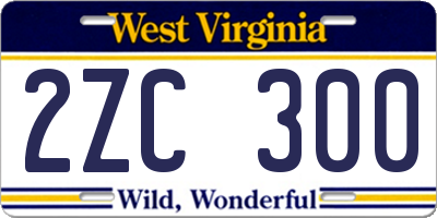 WV license plate 2ZC300