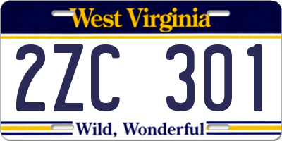 WV license plate 2ZC301