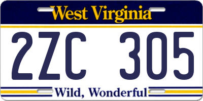 WV license plate 2ZC305