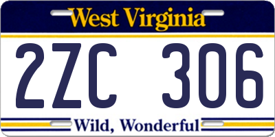 WV license plate 2ZC306