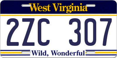 WV license plate 2ZC307
