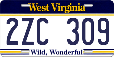 WV license plate 2ZC309