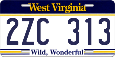 WV license plate 2ZC313