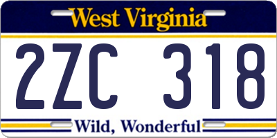 WV license plate 2ZC318
