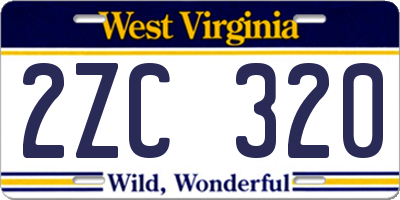 WV license plate 2ZC320