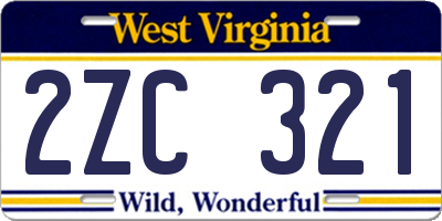 WV license plate 2ZC321