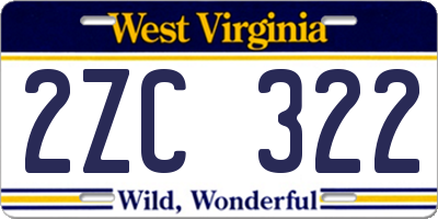 WV license plate 2ZC322