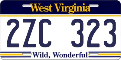 WV license plate 2ZC323