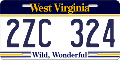 WV license plate 2ZC324
