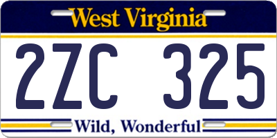 WV license plate 2ZC325