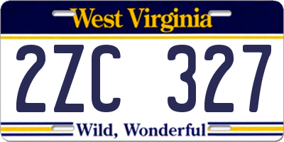 WV license plate 2ZC327