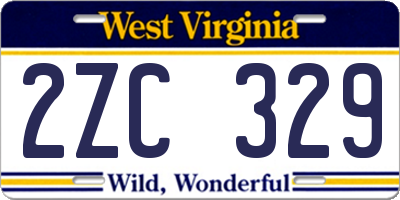 WV license plate 2ZC329