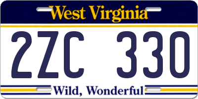 WV license plate 2ZC330