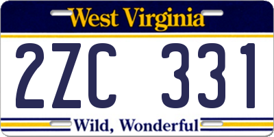 WV license plate 2ZC331