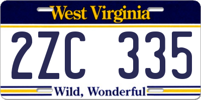 WV license plate 2ZC335
