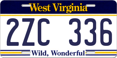 WV license plate 2ZC336