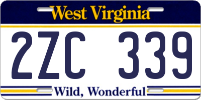 WV license plate 2ZC339