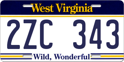 WV license plate 2ZC343