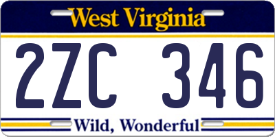 WV license plate 2ZC346