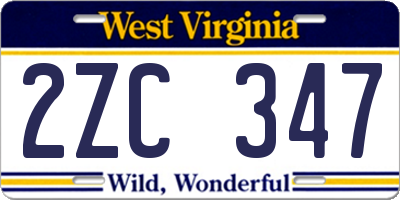 WV license plate 2ZC347