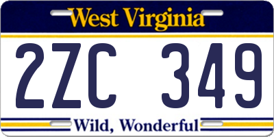 WV license plate 2ZC349