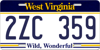 WV license plate 2ZC359