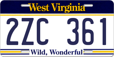 WV license plate 2ZC361