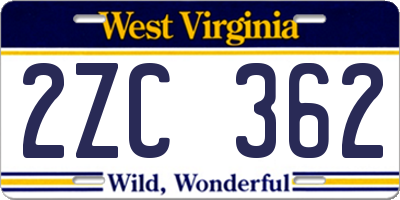 WV license plate 2ZC362