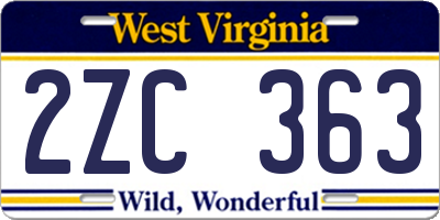 WV license plate 2ZC363