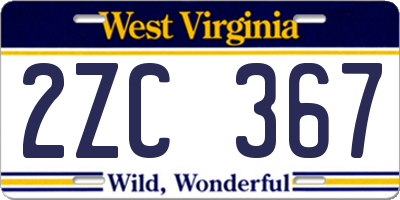 WV license plate 2ZC367