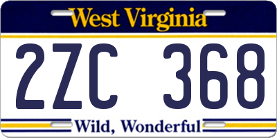 WV license plate 2ZC368