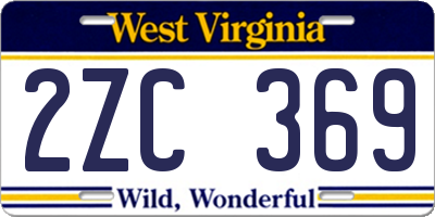 WV license plate 2ZC369