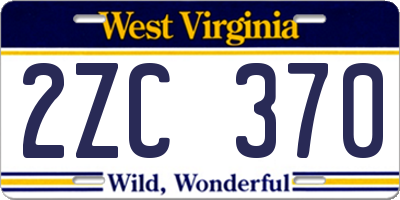 WV license plate 2ZC370