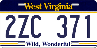 WV license plate 2ZC371