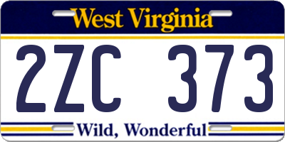 WV license plate 2ZC373