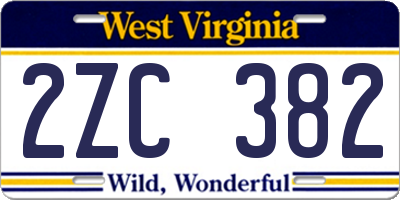 WV license plate 2ZC382