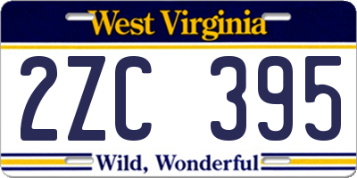 WV license plate 2ZC395