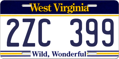 WV license plate 2ZC399