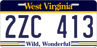 WV license plate 2ZC413