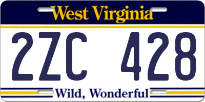 WV license plate 2ZC428