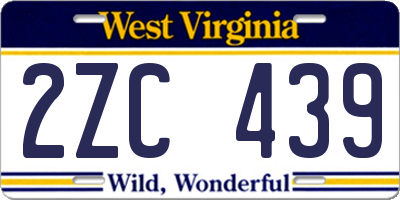 WV license plate 2ZC439