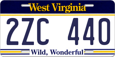 WV license plate 2ZC440