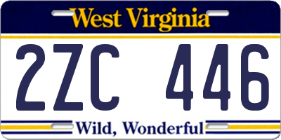 WV license plate 2ZC446