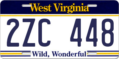 WV license plate 2ZC448