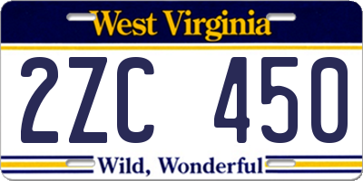 WV license plate 2ZC450