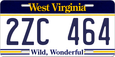 WV license plate 2ZC464