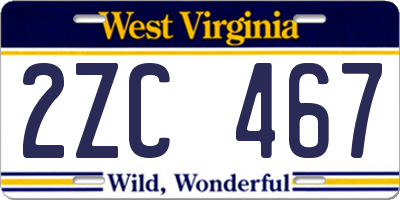 WV license plate 2ZC467
